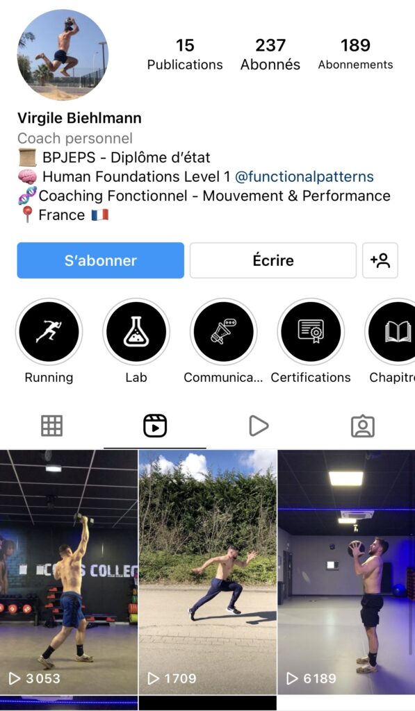 Compte IG Trainer